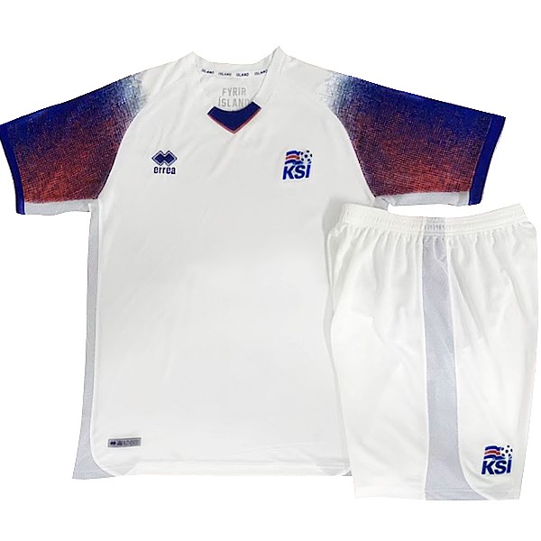 Maillot Football Islande Exterieur Enfant 2018 Blanc